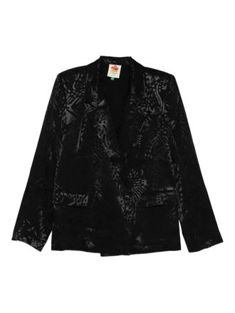Farm Rio double-breasted blazer - women - Viscose - S - Black