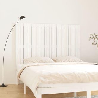 vidaXL Cabecero De Cama De Pared Madera Maciza Pino Blanco 166x3x110cm Vidaxl