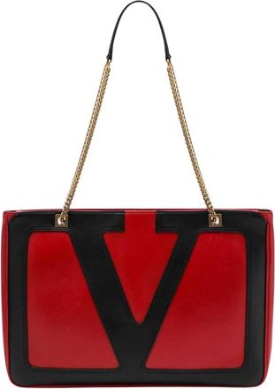 Valentino Garavani Viva Superstar Medium Tote - Dames - Schoudertassen - Rood - ONE Size - Leer - Tassen