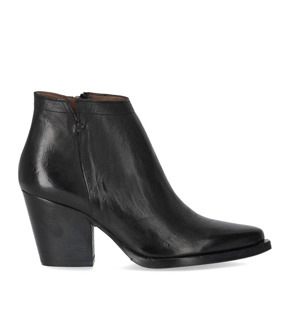 Jamron Bottines Femme Talon Bloc Respirantes Été - Cuir Évidé Élégant