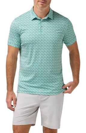 Mizzen+Main Versa Trim Fit Performance Golf Polo in Golf Green Swing Easy Outline at Nordstrom, Size X-Large