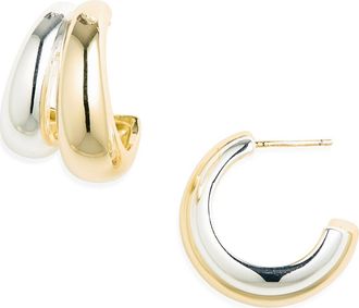 Argento Vivo Two-Tone Double Hoop Earrings in Two Tone at Nordstrom