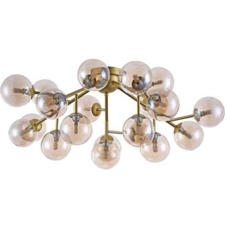 Maytoni Maytoni - Lampadario Contemporaneo Dallas Metallo Oro 20 Luci Diffusori Ambra