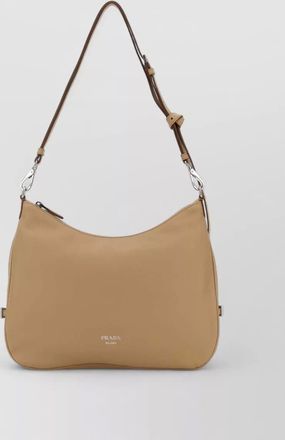 Prada large leather fold shopping shoulder bag