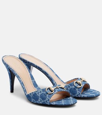 Gucci Horsebit GG denim mules