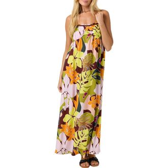 O'Neill Natasha Tropical Maxi Dress in Chartreuse at Nordstrom, Size Xx-Large