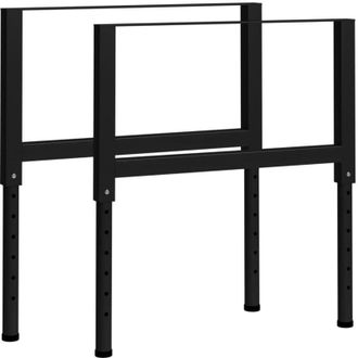 vidaXL Vidaxl - Telai per Banco da Lavoro 2 pz in Metallo 85x(69-95,5) cm Neri
