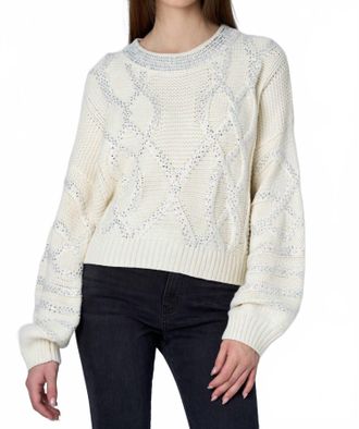 Astrid Geometric Sweater In Beige