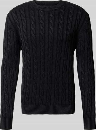 Replay Strickpullover mit gerippten Abschlüssen in Black, Größe L