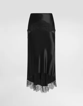 Dolce & Gabbana Silk Satin Skirt - Woman Skirts Black Silk 44