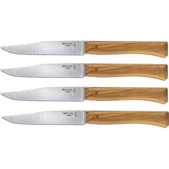 Opinel Juego De Cuchillos De Mesa Facette 4 Piezas Madera De Olivo - Opinel