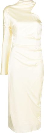Rejina Pyo Ola satin midi dress - women - Elastane/Silk - 16 - Yellow
