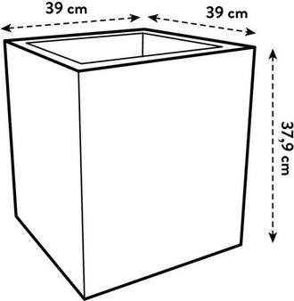 ELHO Vivo Next Square 40 Maceta - Gris - ø 39 x Al 38 cm - interior y exterior - 100% reciclado