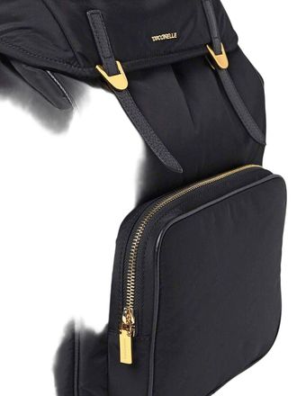 Coccinelle Womens Backpack Black Polyester Cowhide