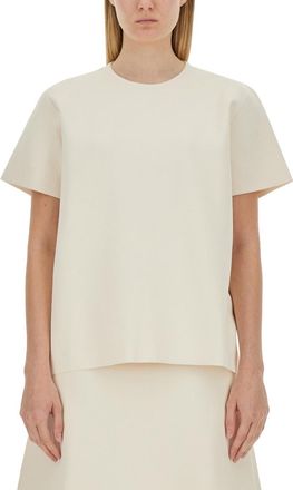 Jil Sander Womens Boxy Fit T-shirt - Off-White viscose - Size EU 34 (Womens)