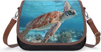 Generic Sea Turtle Swimming Fashion Womens Crossbody Bags Novelty Handbag Shoulder Bag Purse