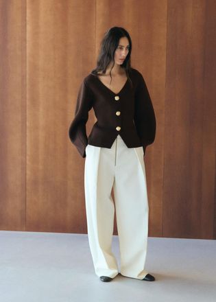 Mango Giacca maglia bottoni gioiello cioccolato - Donna - XS - MANGO