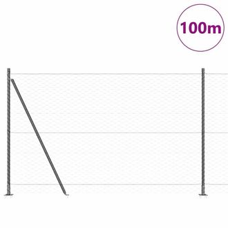 Berkfield Home Hexagon Fence Grey 1.6 x 100 m Steel