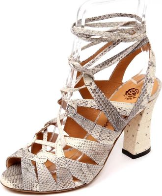 Maliparmi Volute in Whips Sandaal - Dames - Sandalen met hakken - Beige - 37 EU - Leer - Schoenen