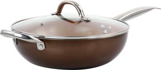 Gibson Home Cooking Excellence 3.5 Quart Aluminum Nonstick Saute Pan in Copper