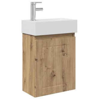 vidaXL M&oacute;dulo De Ba&ntilde;o Con Grifer&iacute;a Roble Artisan 45,5 X 25,5 X 84 Cm Vidaxl