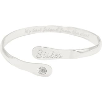 Hollywood Sensation Sister Bracelets Engraved My best friend from the start in Silver at Nordstrom
