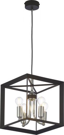 Jupiter Lampada A Sospensione Loft Nera Cubo 25cm 4xe14 Jupiter