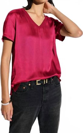 Nation Ltd Womens June Satin Top In Raspberry Jam