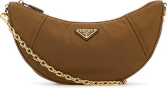 Prada Camel Re Nylon Prada Demi Lune Shoulder Bag