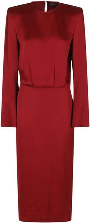 Federica Tosi Midi Jurk - Dames - Casual kleedjes - Rood - M - Leer - Kleedjes