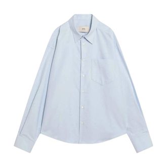 Ami Casual Shirts, male, Blue, XL, Blue Long Sleeve Shirt