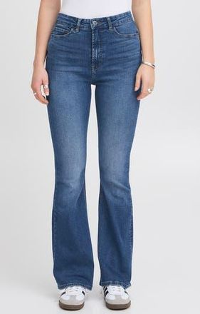 Ichi Twiggy Flared HIgh Waist Jeans in Medium Blue at Nordstrom Rack, Size 25