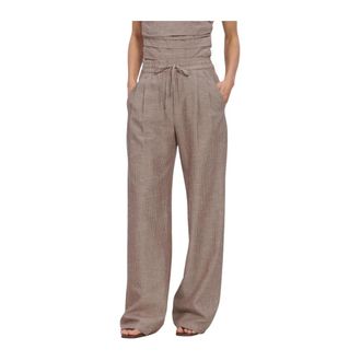 Co'Couture Broeken, Dames, Bruin, XS, Jihocc Stripe LL Pant