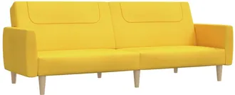 vidaXL Sof&aacute; Cama De 2 Plazas Tela Amarillo Vidaxl