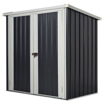 OUTSUNNY Cobertizo De Jard&iacute;n De Exterior 1,26 M&sup2; 147x86x134 Cm Caseta De Met&aacute;lico Con 2 Puertas Y Cerradura Para Almacenamiento De Herramientas Negro