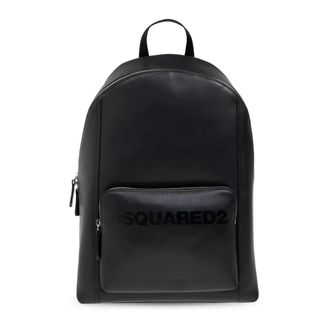Dsquared2 Backpacks, male, Black, Size: ONE SIZE Leather Backpack with Logo