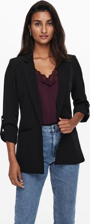 Only Kurzblazer ONLY ONLKAYLE-ORLEEN 3/4 BLAZER TLR NOOS, Damen, Gr. 34XS, schwarz, Web, Obermaterial: 92% Polyester, 8% Elasthan, unifarben, regular fit n