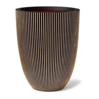 Capi Capi - Vaso Elegante Groove 34x46 Cm Negro Y Dorado 445494
