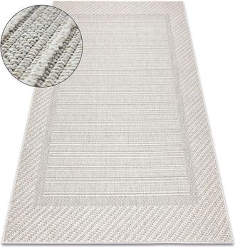RugsX Rugsx - Alfombra Jersey 19261 Gris - Marco, Estructural, Lazo Boho Beige 120x170 Cm