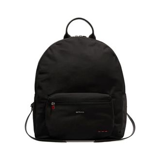 Kiton Mochila T&eacute;cnica de Nailon y Piel de Ternera - Bags - Hombre - Negro - ONE SIZE