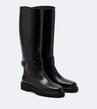 Valentino Garavani VLogo leather knee-high boots