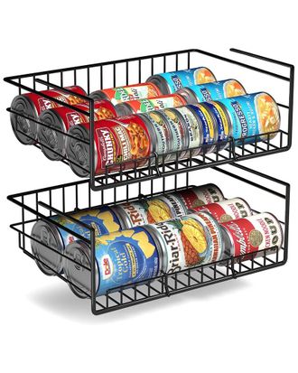 Sorbus Under Cabinet Can Storage Shelf With Dividers 2-Pack