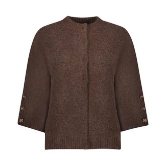 Geisha Cardigan Cape - Dames - Truien - Bruin - Maat: S Wol