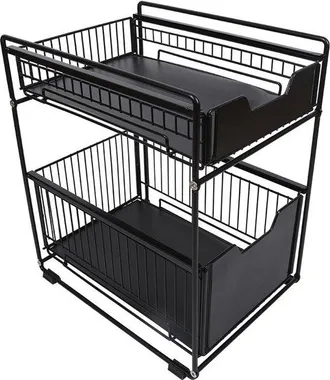 OEM Caj&oacute;n De Almacenamiento De 2 Niveles Para Debajo Del Fregadero, Organizador Extra&iacute;ble, Encimera, Lavadero, Ba&ntilde;o, Oficina, Escritorio (negro)