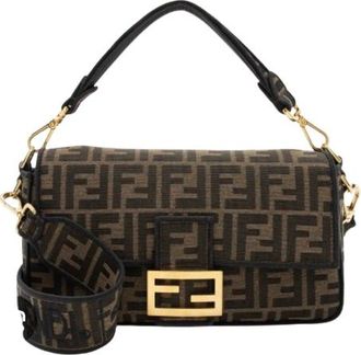 Fendi Large Canvas FF Baguette Bag
