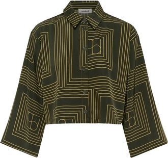Soaked In Luxury Button-down Blouse - Dames - Blouses & Shirts - Groen - Maat: M Poliester