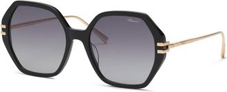 Chopard SCH370M 0BLK Mens Sunglasses Black Size 57