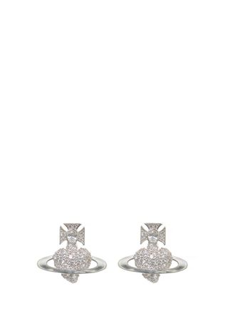 Vivienne Westwood Silver-Tone Orb Logo Earrings With Contrasting Crystals