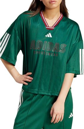 adidas Tiro Nations Pack Oversize T-Shirt in Dark Green/burgundy/White at Nordstrom, Size Small