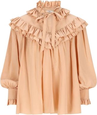 Chlo&eacute; Sand Ruffled Top